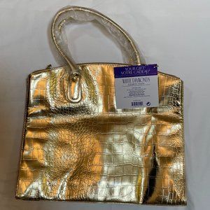 Elizabeth Taylor Tote Bag Gold White Diamonds